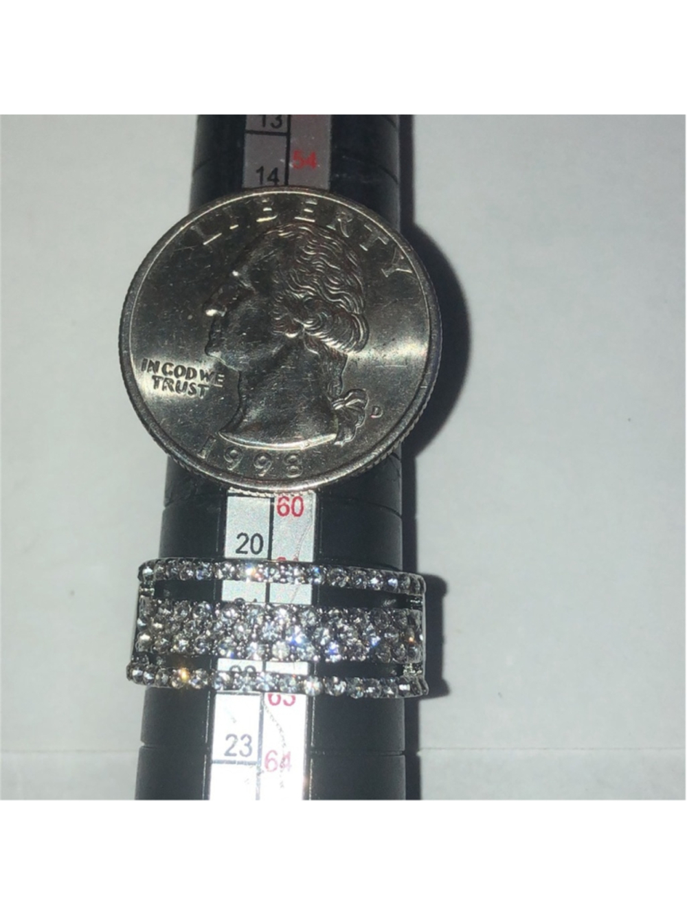Elegant Silver Tone Rhinestone Band Boho Ring - Picture 7 of 7